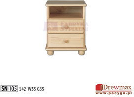 Drewmax Szafka nocna sosnowa SN 105
