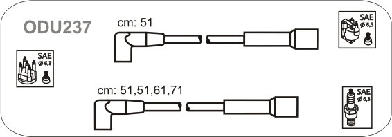 JANMOR Zestaw przewodów zapłonowych ODU237