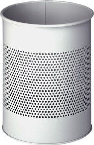 Durable Kosz na śmieci okrągły metalowy 15l perforacja 165mm szary