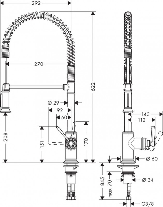 Hansgrohe Montreux Semi-Pro chrom 16582000