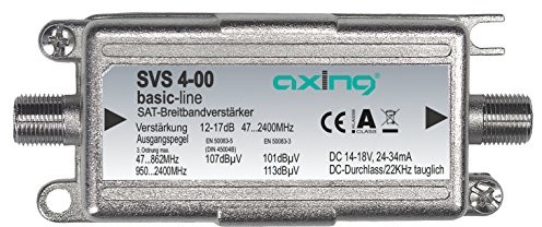 Axing SVS 4  00 wspomaganie linii Inline szerokopasmowego (17db satelitarny, 47  2200 MHz) SVS 4-00