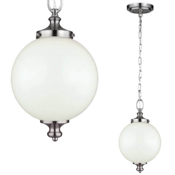 Elstead Lighting LAMPA wisząca FE/PARKMAN/PS BS FEISS metalowa OPRAWA Zwis kula stal szcz