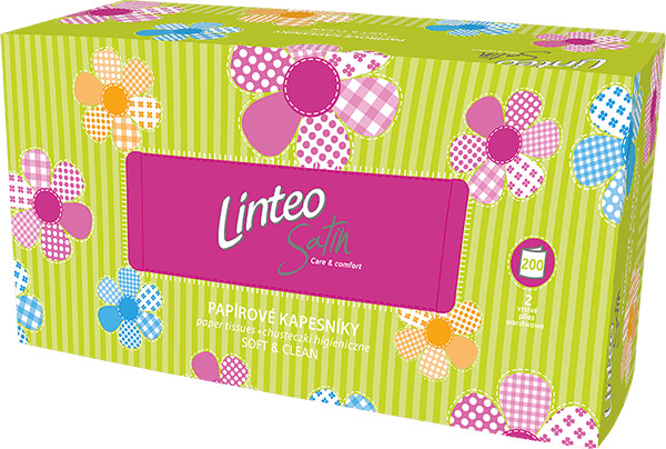 Linteo CHUSTECZKI higieniczne, białe, dwuwarstwowe, papierowe pudełko (box), 2