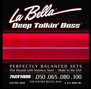 Bella La struny do Hofner Beatle Bass gitara (wykonana ze stali nierdzewnej, płaski rany) 760FHBB