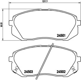 BREMBO Zestaw klocków hamulcowych, hamulce tarczowe P 30 039