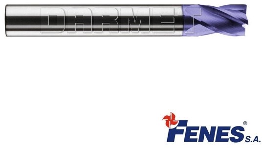 FENES Frez 2-ostrzowy ogólnego przeznaczenia, długi DIN6527-L, VHM TiAIN - 6MM