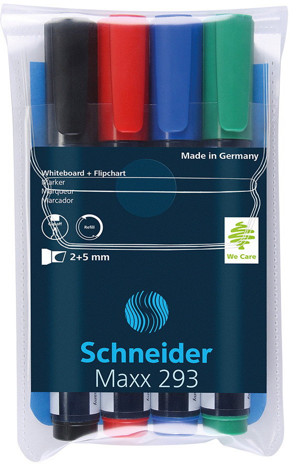 Schneider Zestaw markerów do tablic Maxx 293, 2-5 mm, 4 miks kolorów SR129394