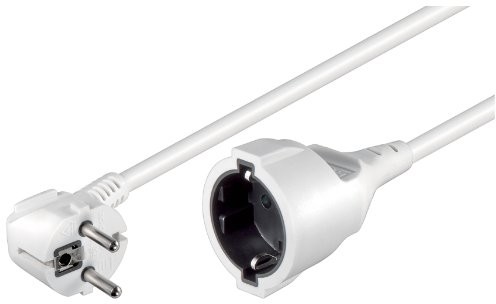 Wentronic przedłużenie kabla (wtyczka na gniazdo schuko z zestykiem ochronnym) 5 m Biały 4040849930881