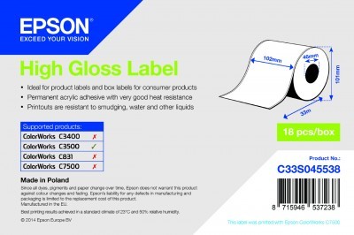 Epson HOCHGLANZETIKETTEN - C33S045538