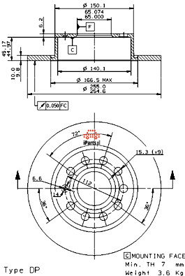 Brembo Tarcza hamulcowa 08.9502.11