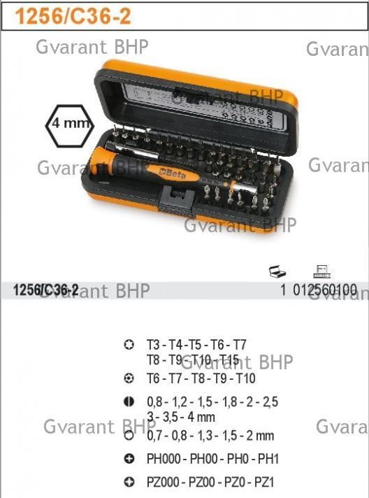 BETA wkrętak PRECYZYJNY Z 36 KOŃCÓWKAMI 1256/C36-2 KAT_23 1256/C36-2