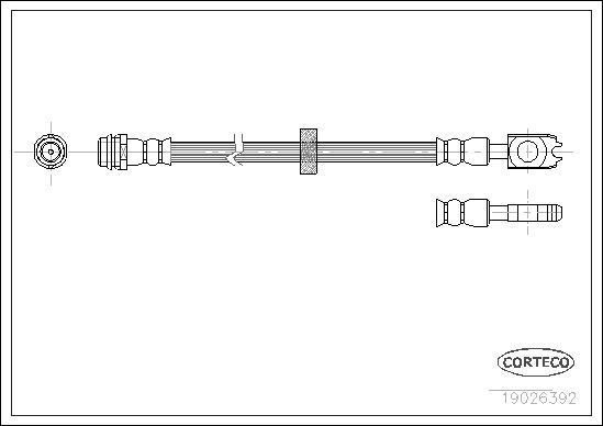 CORTECO Przewód hamulcowy elastyczny 19026392