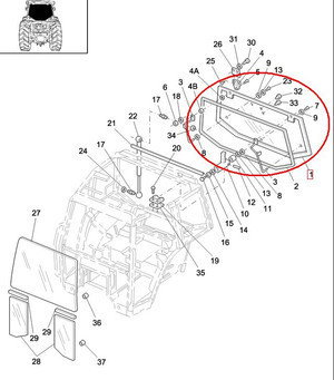 CNH SZYBA TYLNA 86002901