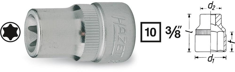 Hazet Nasadka 3/8 10 mm) 880-E5 Torx zewnętrzny Długość netto 28 mm T 5