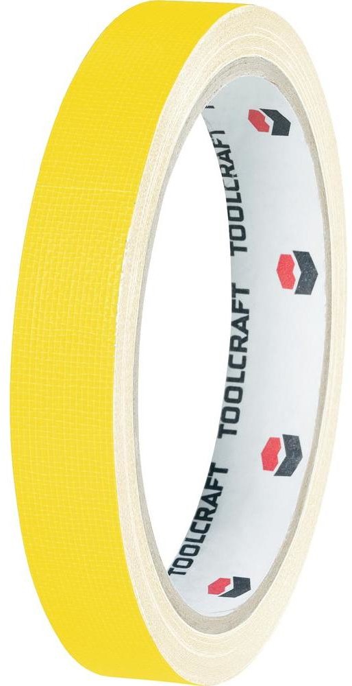 TOOLCRAFT Taśma materiałowa TOOLCRAFT HEB19L10GC Kolor żółty DxS) 10 m x 19 mm Zawartość 1 Rolka(ek)