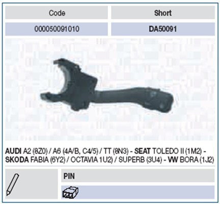 Magneti Marelli Przełącznik kolumny kierowniczej 000050091010
