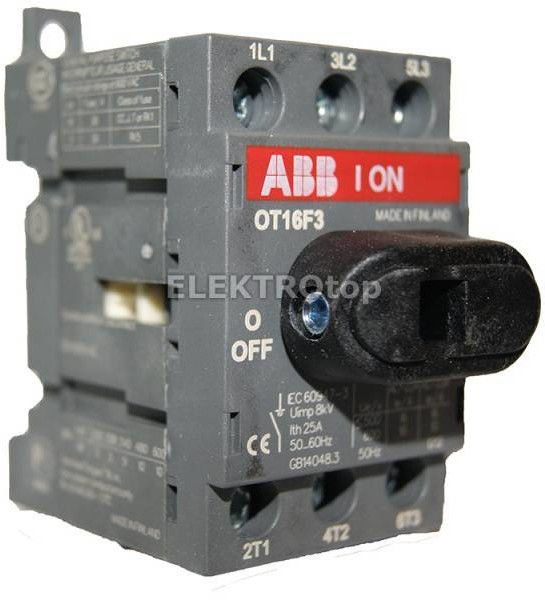ABB Rozłącznik OT25F3 25A,3-b.bez wałka i rączki 1SCA104857R1001