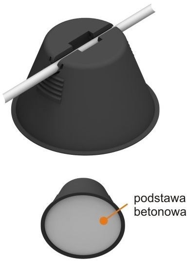 AN-KOM Uchwyt betonowy w tworzywie do przewodu fi6-fi8 H75mm AN-11D AN-KOM (1781038)