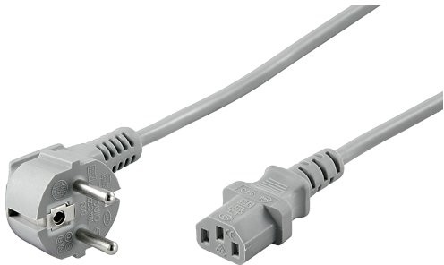 Wentronic kabel zasilający zaokrąglona wtyczka ze (Schuko IEC 320 °C13) 2 m Szary 4040849500763