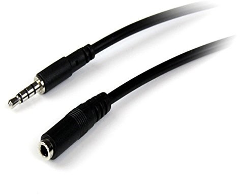 STARTECH.COM StarTech. com 4 pol. przedłużenie kabla mini jack 3,5 MM, czarny 1,8 m MUHSMF2M