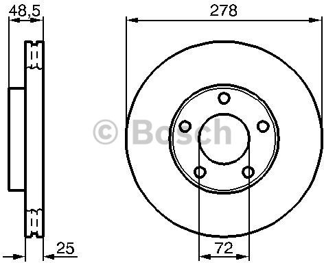 BOSCH Tarcza hamulcowa przednia, 0 986 479 C68  0986479C68