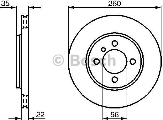 BOSCH Tarcza hamulcowa przednia, 0 986 478 036  0986478036