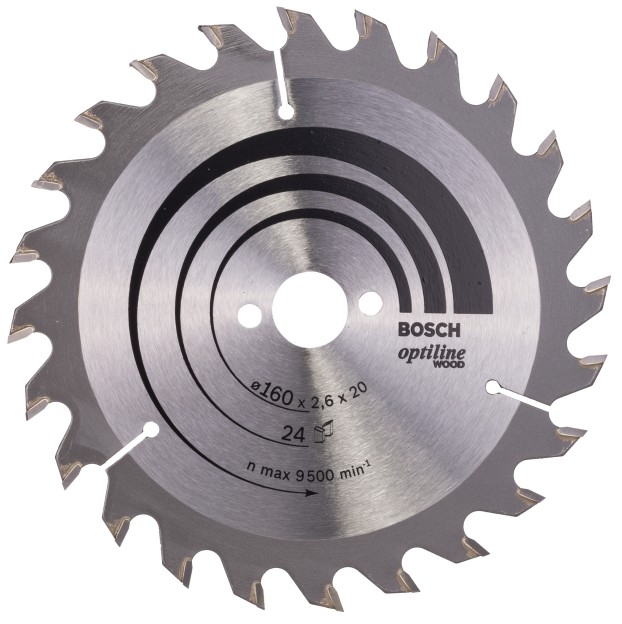 Bosch Piła tarczowa Optiline Wood 160 mm x 20/16 mm x 24T