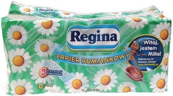 R.E.I.S. REGINA-PAP_RUM - 3 WARSTWOWY PAPIER TOALETOWY - 8 ROLEK.