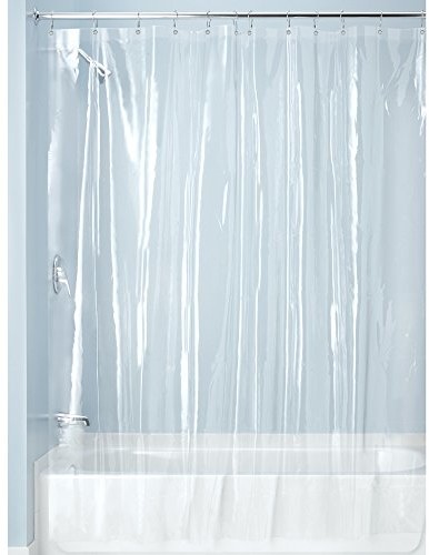 InterDesign zawieszki do zasłony prysznicowej, przezroczysty, 183-cm x 183-cm (14757)