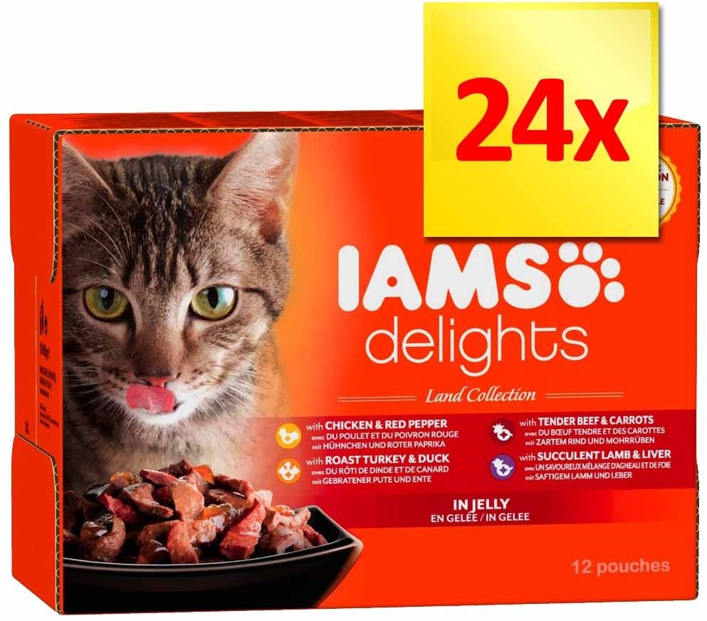 Iams Delights Adult Mięsne smaki 24 x 85 g Mięsne smaki w sosie