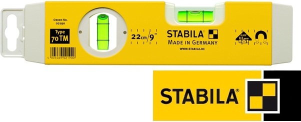Stabila Poziomnica aluminiowa magnetyczna krótka 2 libelle, typ 70 TM (02190)