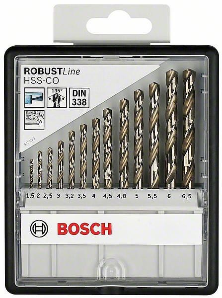 Bosch Professional 13-częściowy zestaw do metalu Robust Line HSS-Co 1,5;
