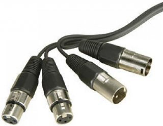 Skytec Kabel 2 x XLR męski/żeński 0.5m czarny