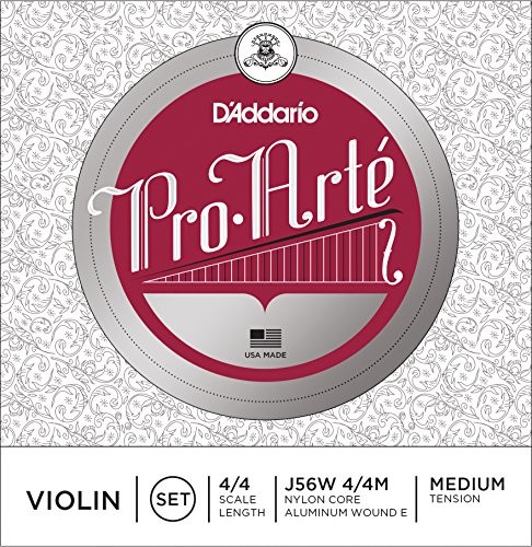 D'Addario j5601  4/4 m na skrzypce Arte pojedyncze włókna węglowego 'E' stali ocynkowanej strun J56W 4/4M