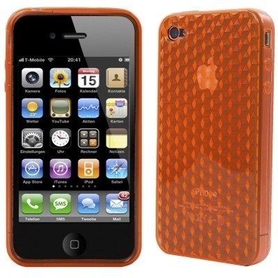 APPLE Logotrans Cubic Series Silikon Schutzhülle für iPhone 4 orange