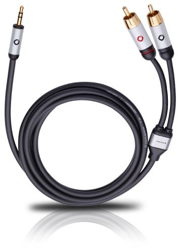 Oehlbach i-Connect J-35/R kabel audio, jack 3,5 MM na mobilne cinch Czarny, 5 m, czarny 60006