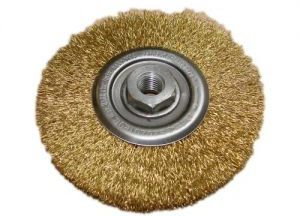 Szczotpol Szczotka tarczowa fi 120 z nakrętką, z drutu mosiężnego