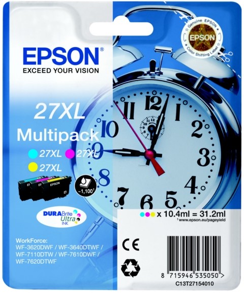 Epson Tusz T2715 XL do WF 3620DWF | 3 x 10.4ml | CMY C13T27154010