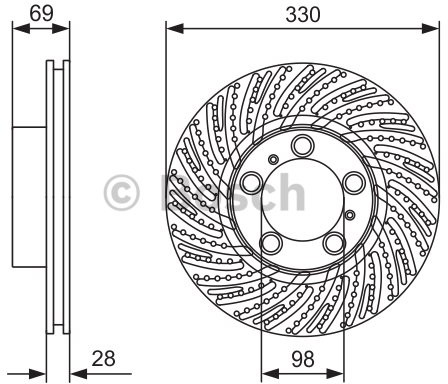 BOSCH Tarcza hamulcowa przednia, 0 986 479 D24  0986479D24