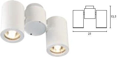 Spotline ENOLA_B Spot II, Biały, GU10, maks. 2x50W 151831