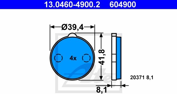 ATE KLOCKI HAM 13.0460-4900.2 CITROEN CX I, CX II 13.0460-4900.2