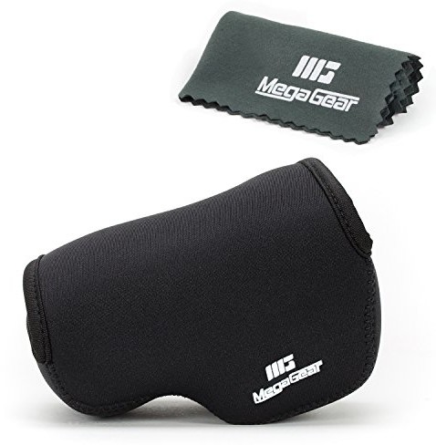 MegaGear niezwykle lekka torba neoprenowa na lustrzankę cyfrową Sony NEX-5TL, Sony NEX-5R, Sony NEX-3N z obiektywem Sony SELP1650, Sony A5000, Sony A5100 1650 mm, czarny MG076