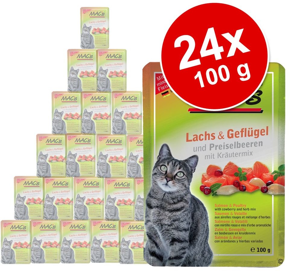 MACs Megapakiet MAC´s w saszetkach 24 x 100 g Śledź & krewetki