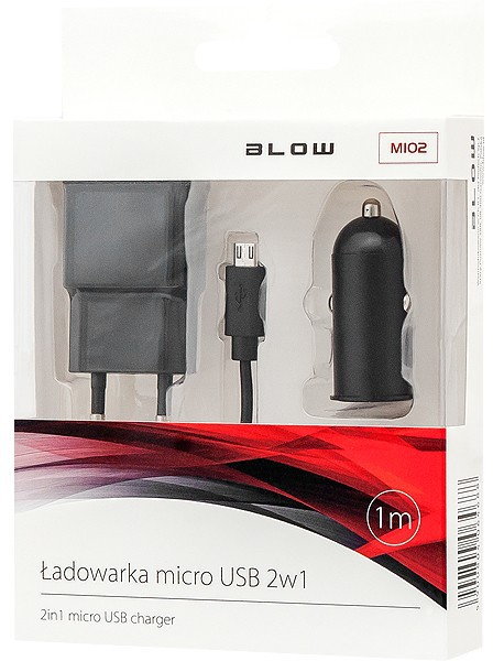 Blow Ładowarka +sam.USB 2,1A+kabel microUSB AZBLOBLUNIVERS3