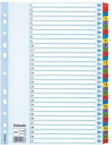 Esselte Przekładka MYLAR kartonowe 1-31 A4 numeryczne ES174