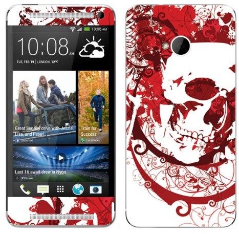 HTC Diabloskinz B0095-0004-0032 Vinyl Skin für One Red Skull