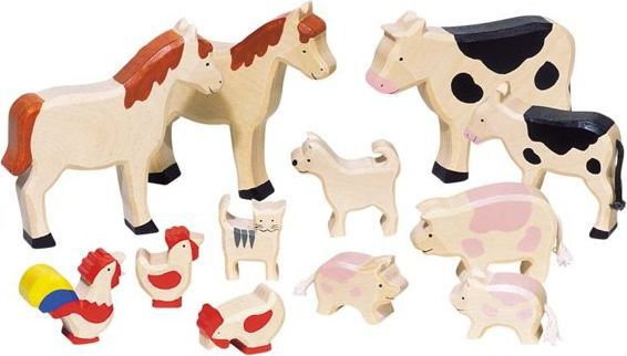 Goki Drewniane figurki. Zwierzęta wiejskie, 12 części GK 370