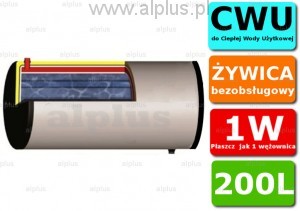 Ermet 200l skay dwupłaszczowy poziomy bojler do CWU - podgrzewacz wymiennik bezo
