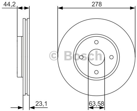 BOSCH Tarcza hamulcowa przednia, 0 986 479 659  0986479659