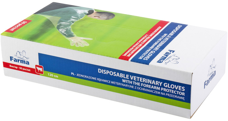 Rękawice do badań raktalno-waginalnych z ochraniaczem 50 szt.